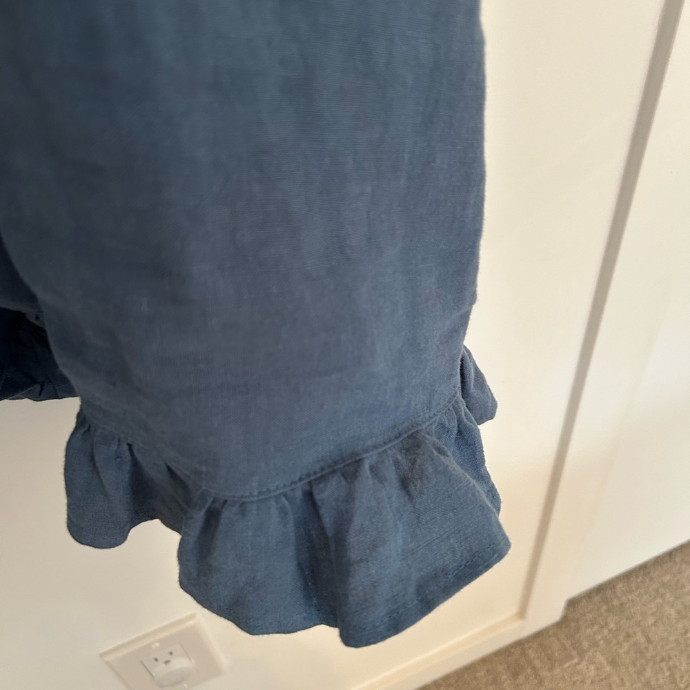 Blue Ruffle Scoop-Neck Mini Dress - Picture 3 of 8